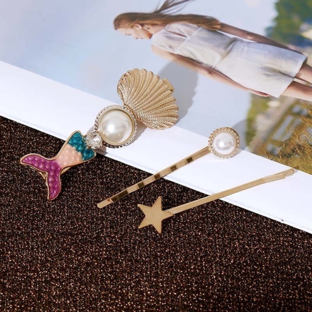 3 pc mermaid hair clip set